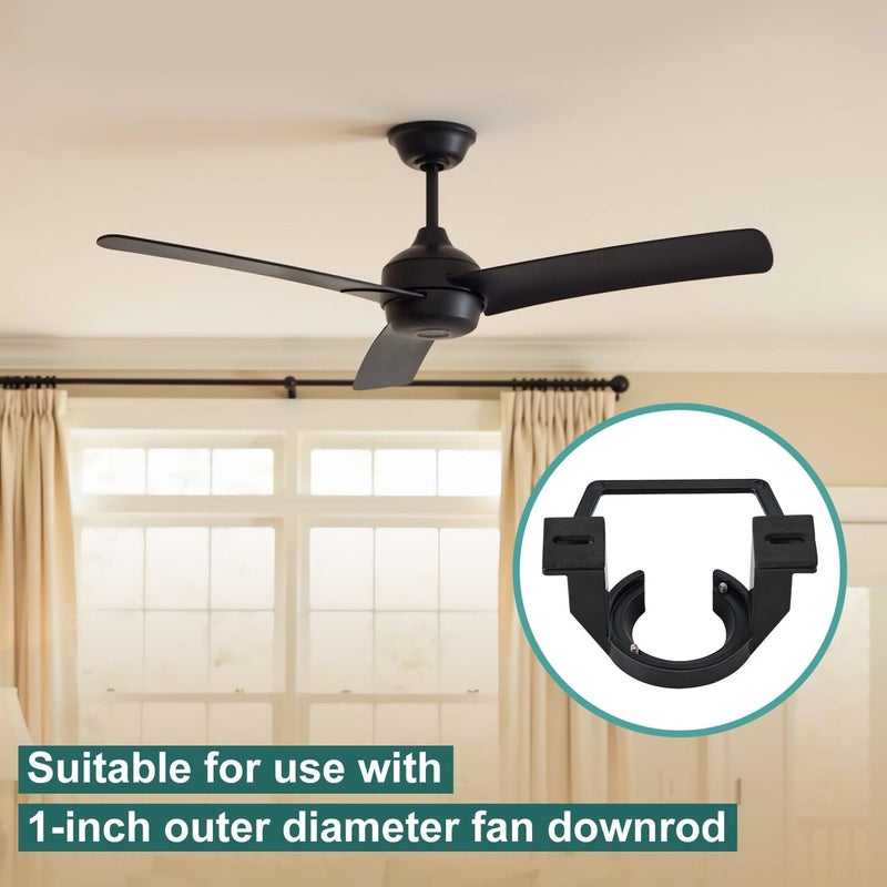 FEHEED Ceiling Fan Mounting Bracket, 1PCS Cast Aluminum Sloped Cathedral Ceiling Canopy Bracket for Indoor/Outdoor Ceiling Fan Installation Use with Ground Wire & Mounting Hardware (Black) - Image 3